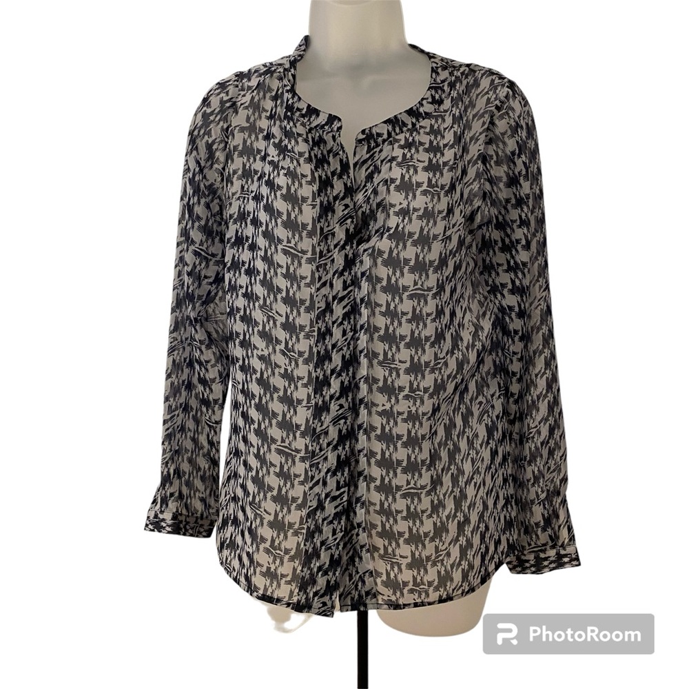 Pendleton Houndstooth Super Soft Blouse Size 6 - image 1